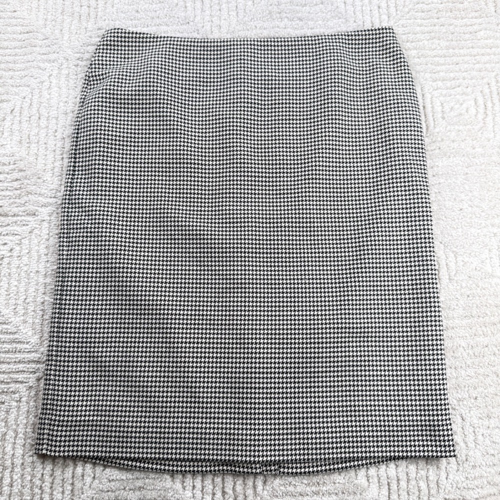 Talbots Pencil Skirt Womens 10 Black White Houndstooth Career Professional Work